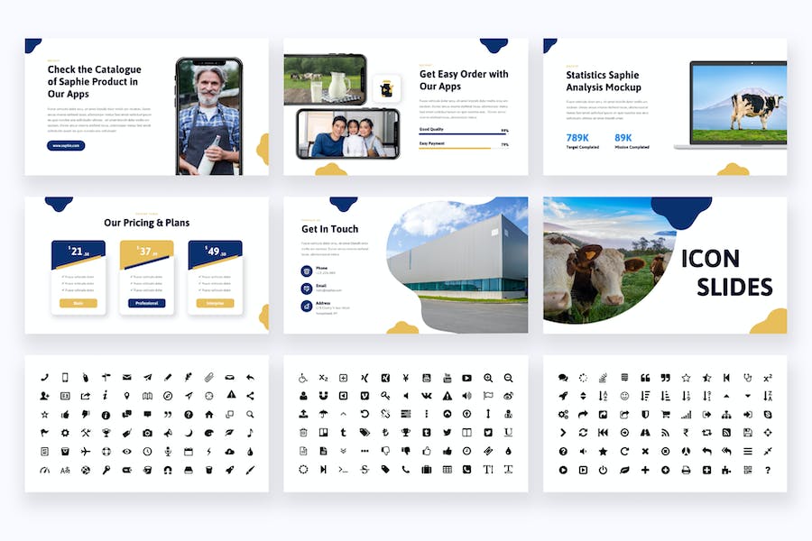 奶牛场牛奶生产与数据汇报PPT模板 - 顶尖PPT
