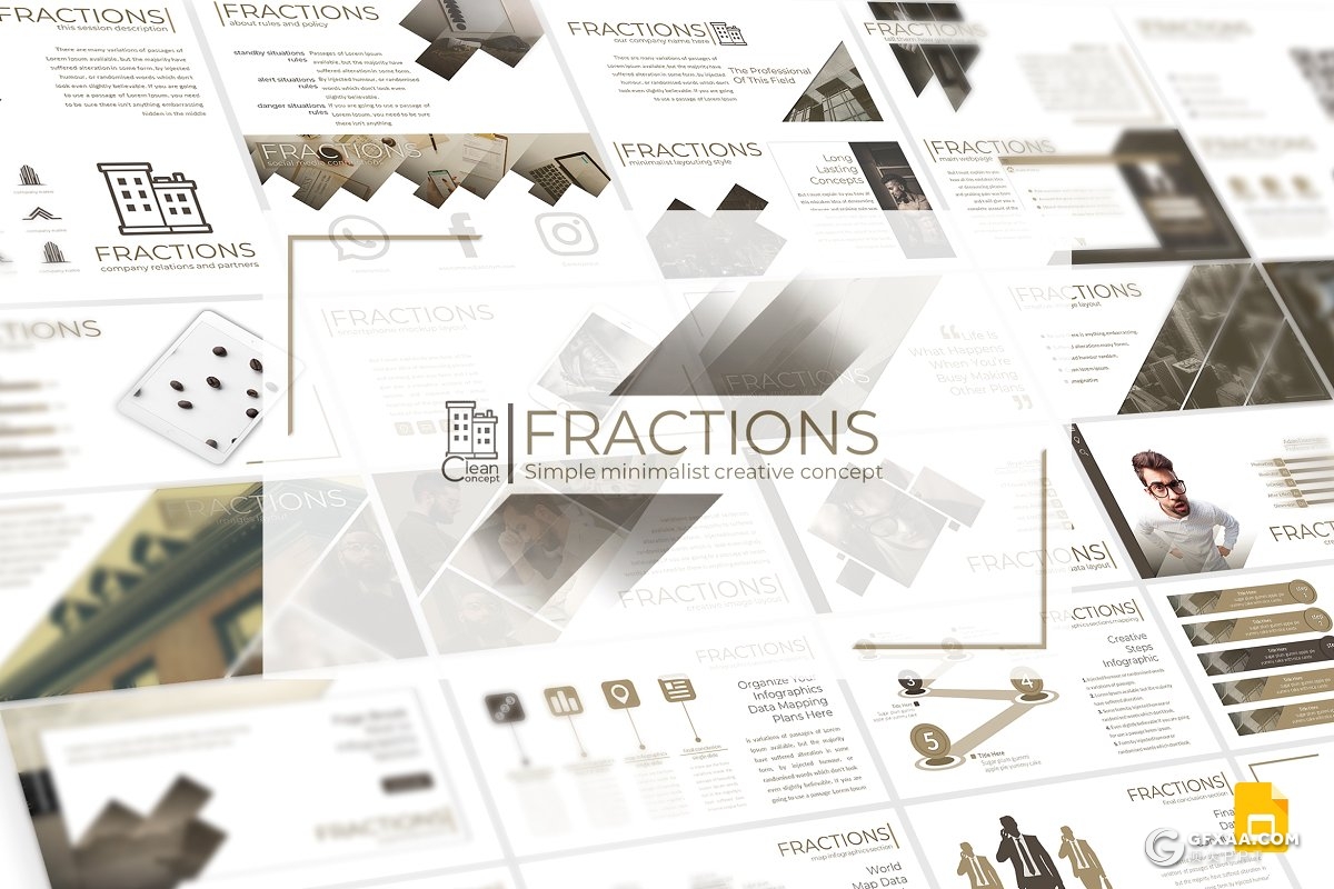 30页极简风格装修方案汇报Google Sliders模板 - 顶尖PPT