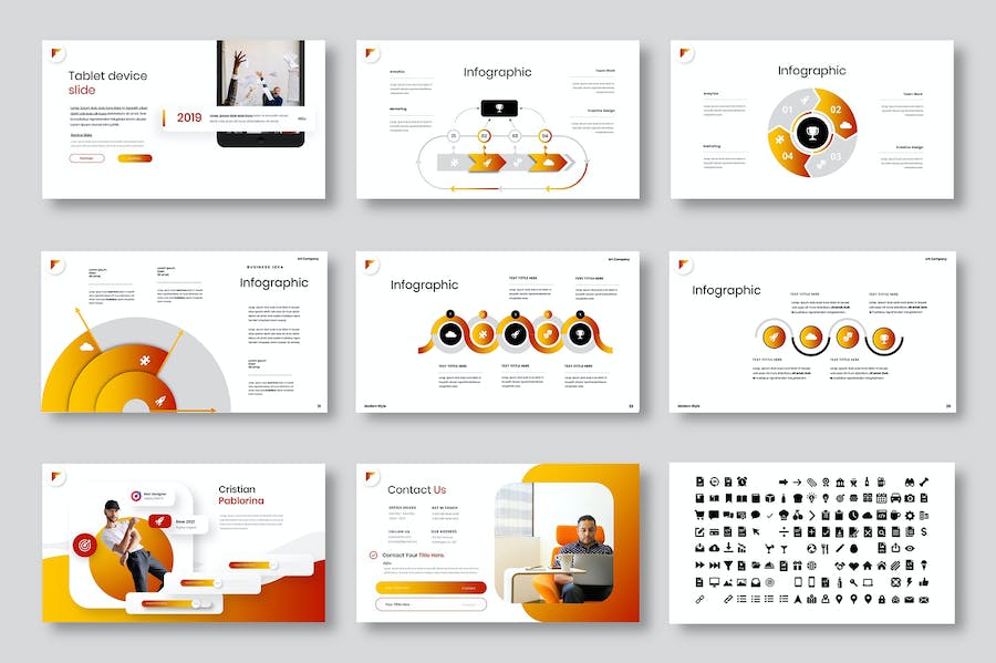 欧美微立体风格商务团队介绍工作汇报keynote模板 - 顶尖PPT