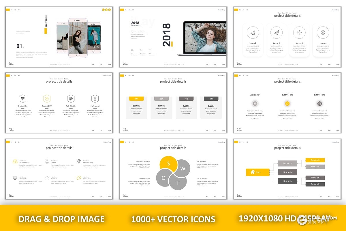 90页简约大气商务多用途PPT模板 - 顶尖PPT