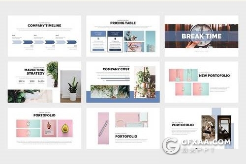 62页简约大气风格国外PPT模板 - 顶尖PPT