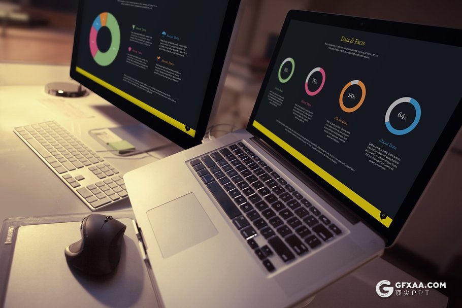 38页炫彩商务年终总结PPT模板 - 顶尖PPT