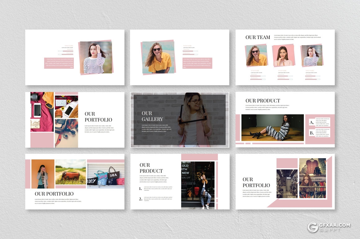 35页时尚流行杂志风格PPT模板 - 顶尖PPT