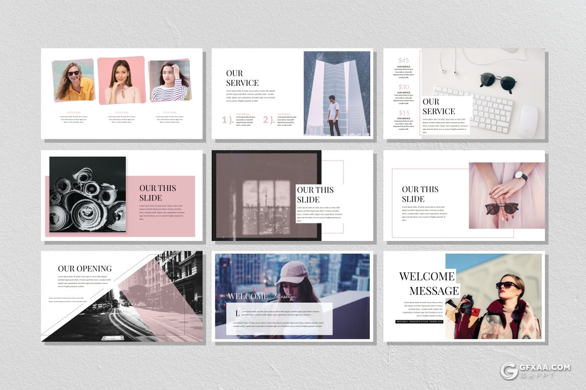 35页时尚流行杂志风格PPT模板 - 顶尖PPT