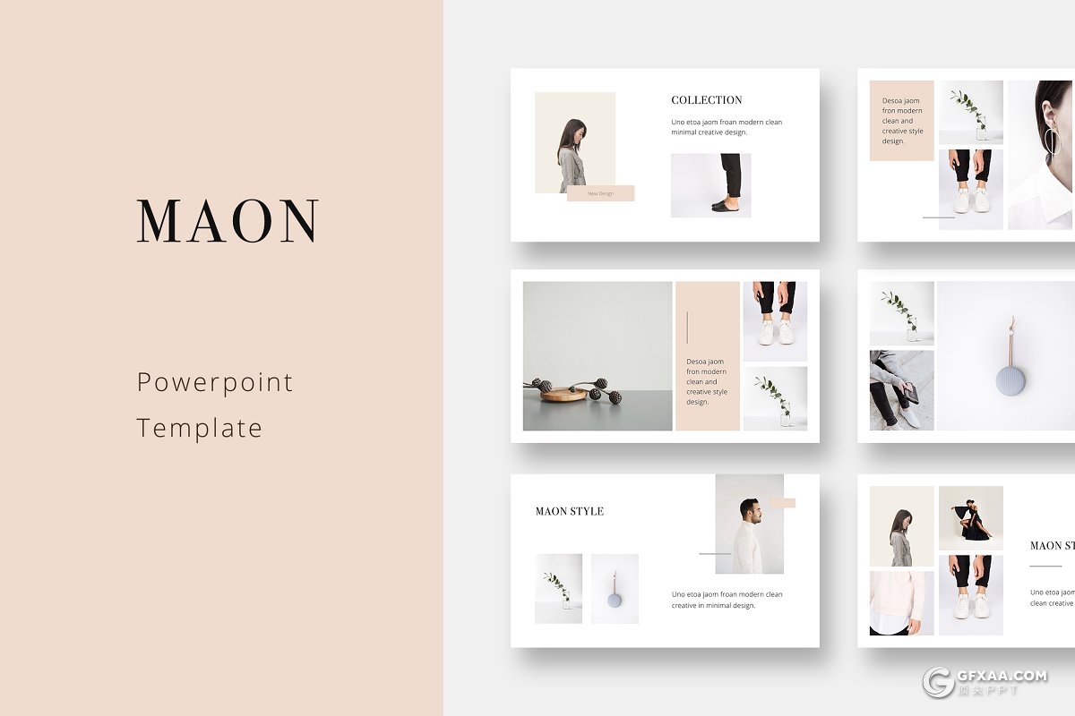 74页简约风格模特服装展示PPT模板 - 顶尖PPT