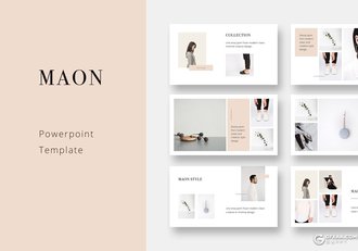 74页简约风格模特服装展示PPT模板 - 顶尖PPT