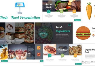 30页食物美食介绍keynote模板 2种尺寸5种配色 - 顶尖PPT