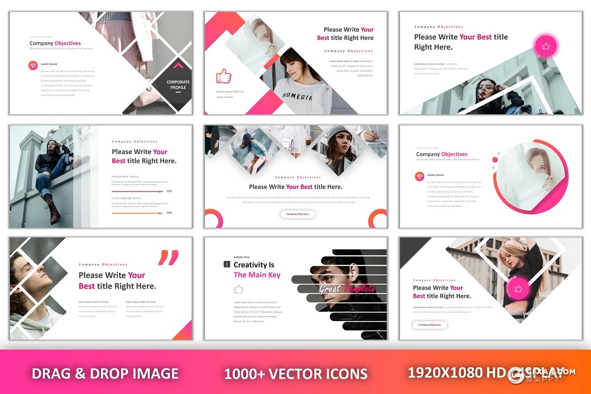 94页欧美精致设计商务多用途PPT模板 - 顶尖PPT