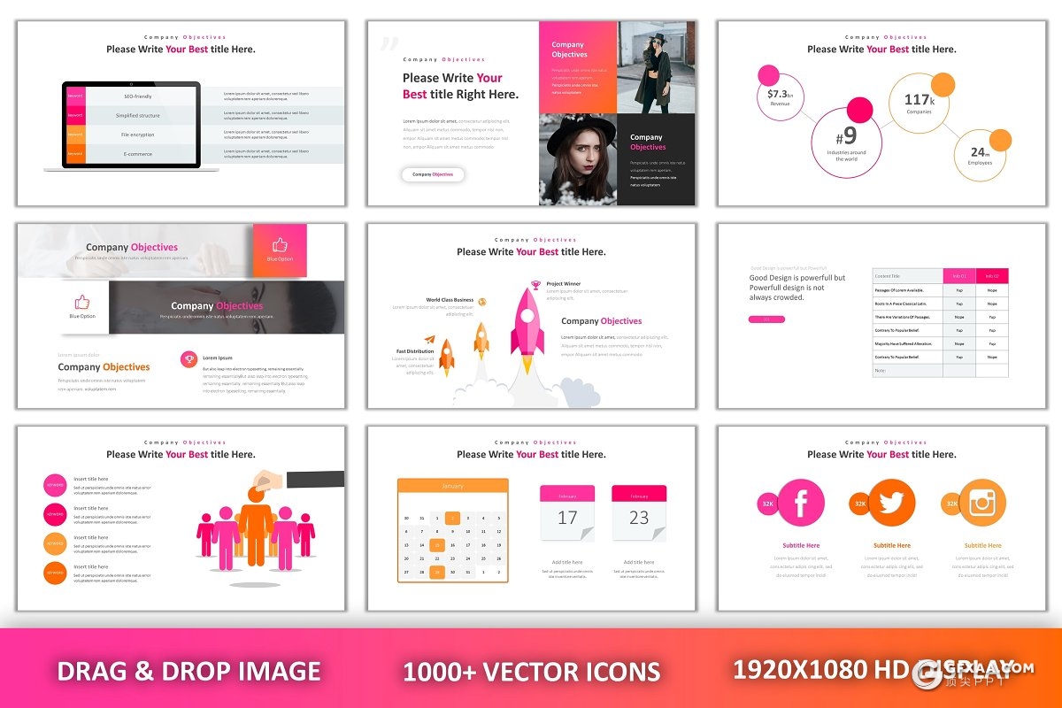 94页欧美精致设计商务多用途PPT模板 - 顶尖PPT