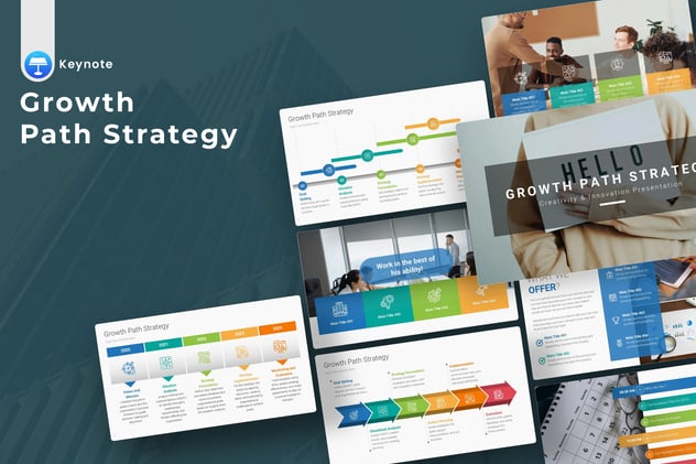 增长路径战略主题演讲keynote模板 - 顶尖PPT