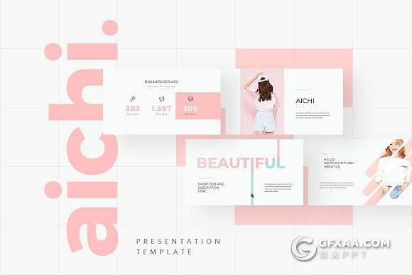 82页粉嫩风格时尚美女模特展示PPT模板 - 顶尖PPT