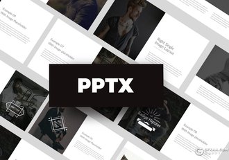 108页黑白简约大气风格PPT模板 - 顶尖PPT