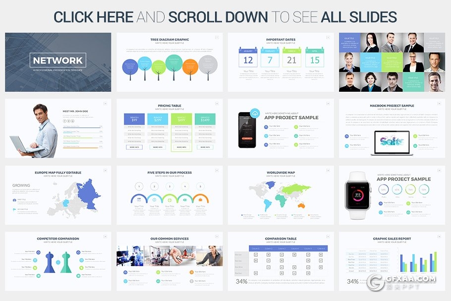65页国外互联网科技PPT模板 2种底色2种格式 - 顶尖PPT