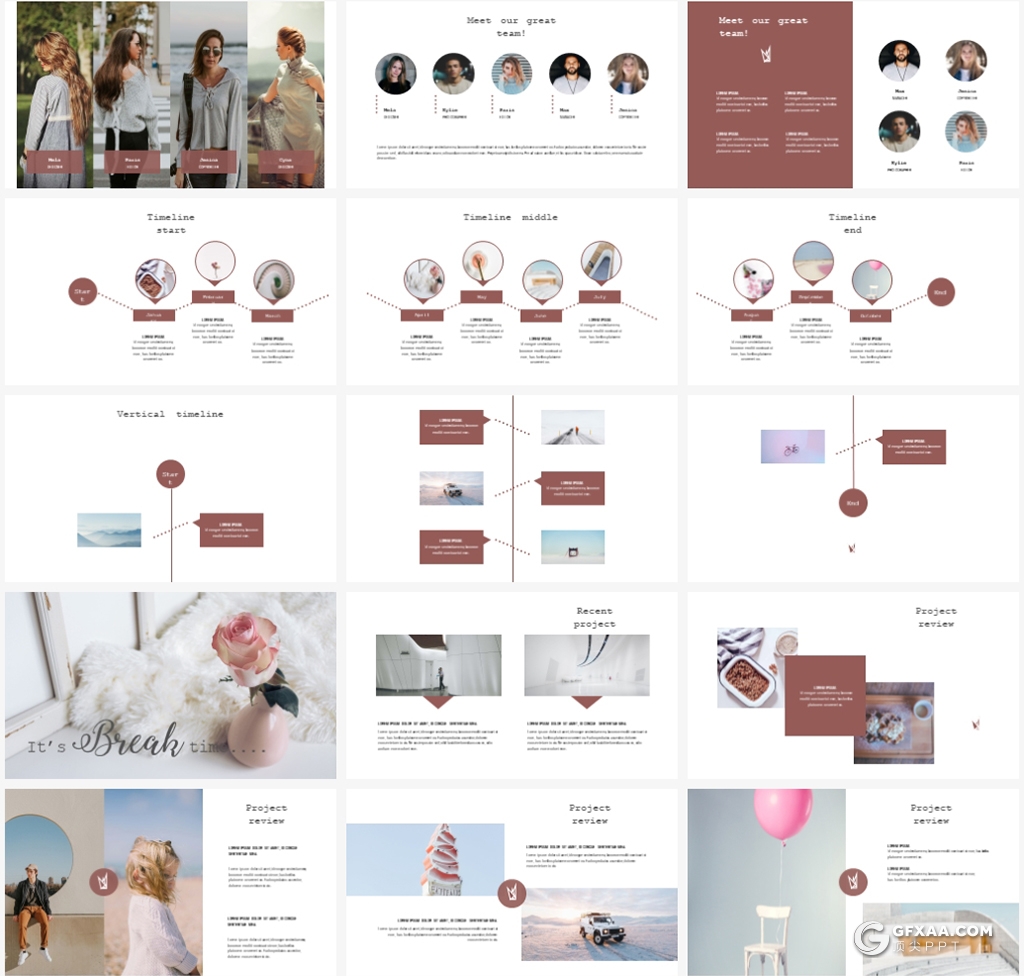 75页时尚流行文艺风格PPT模板 - 顶尖PPT