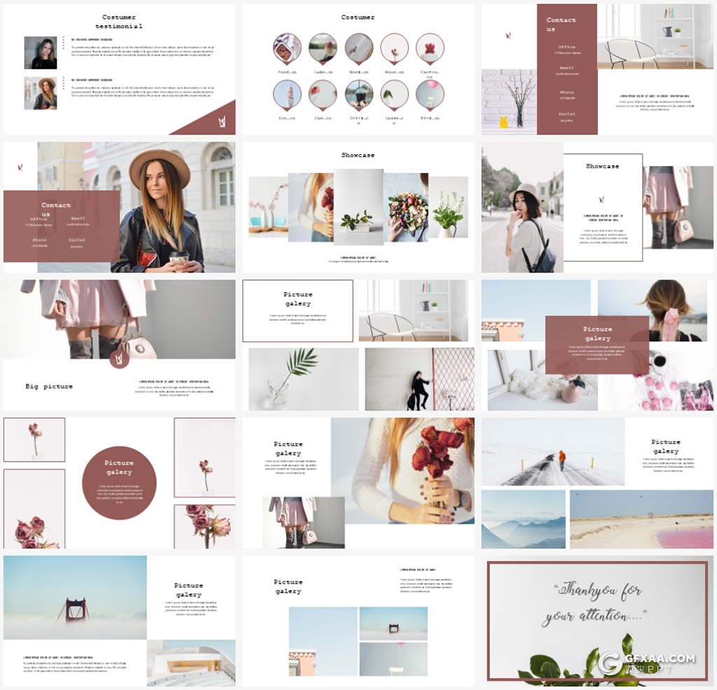 75页时尚流行文艺风格PPT模板 - 顶尖PPT