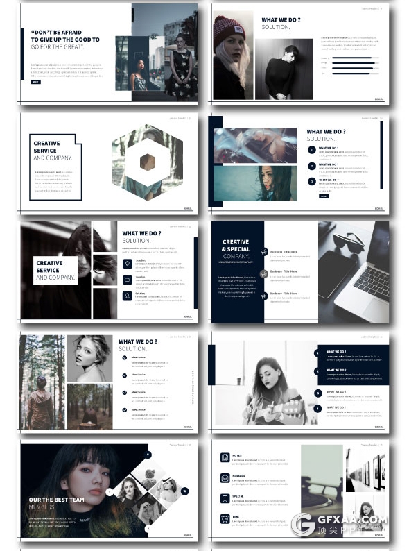 60页简约摄影图片展示PPT模板 - 顶尖PPT