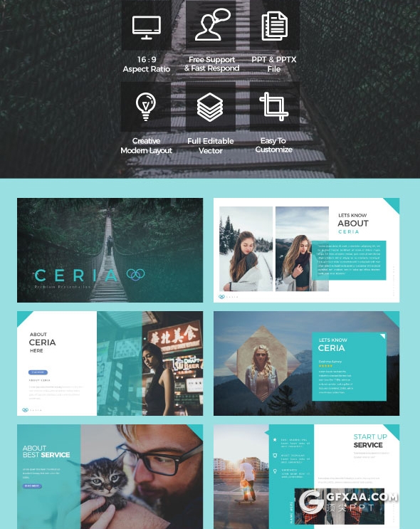 52页欧美简约风格商务多用途PPT模板 - 顶尖PPT