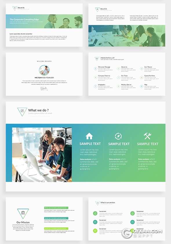 140页欧美高逼格商务多用途PPT模板 - 顶尖PPT