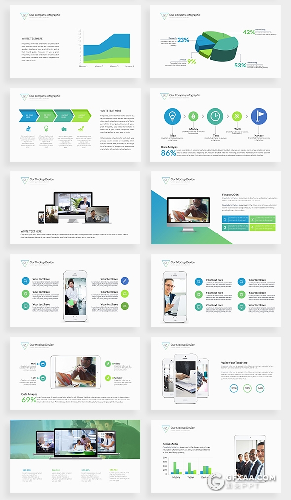 140页欧美高逼格商务多用途PPT模板 - 顶尖PPT