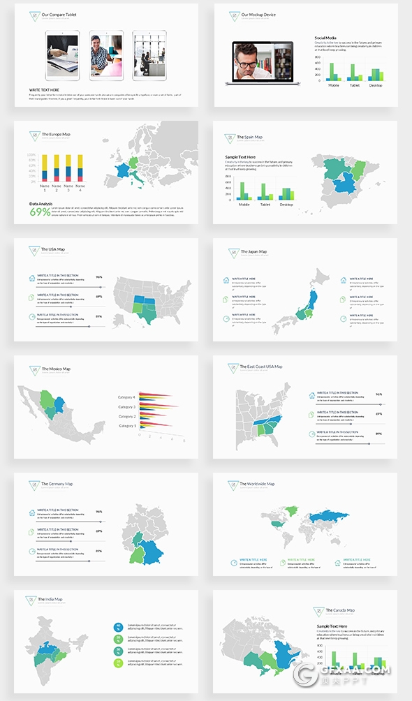 140页欧美高逼格商务多用途PPT模板 - 顶尖PPT