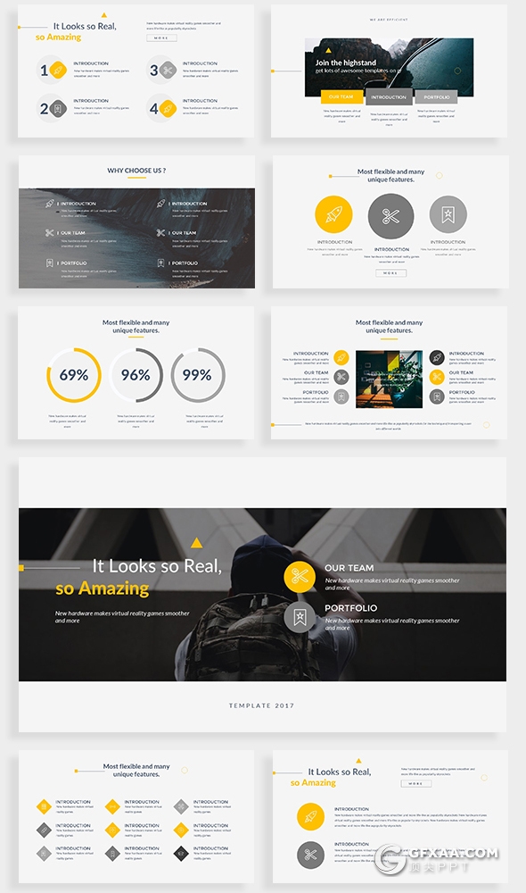 121页精致图形设计国外高端商务PPT模板 - 顶尖PPT