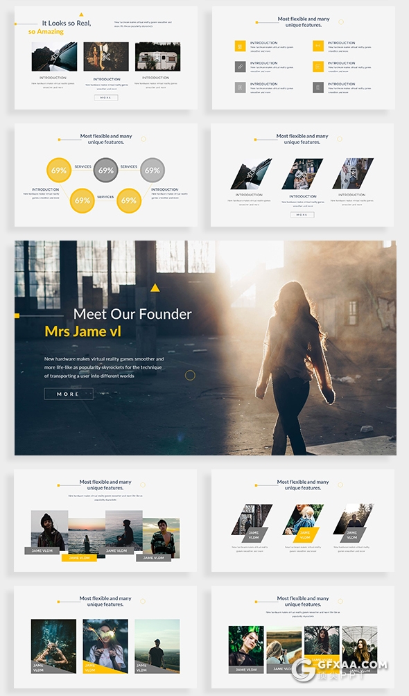 121页精致图形设计国外高端商务PPT模板 - 顶尖PPT