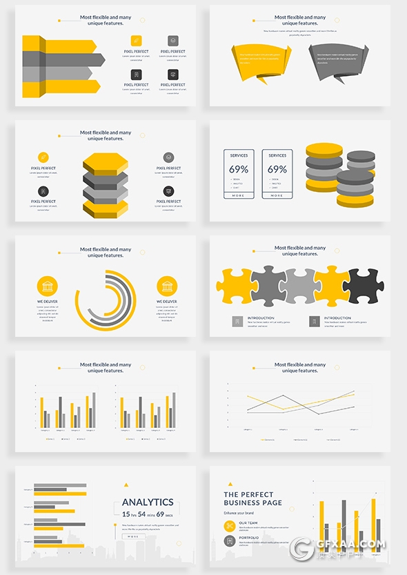 121页精致图形设计国外高端商务PPT模板 - 顶尖PPT