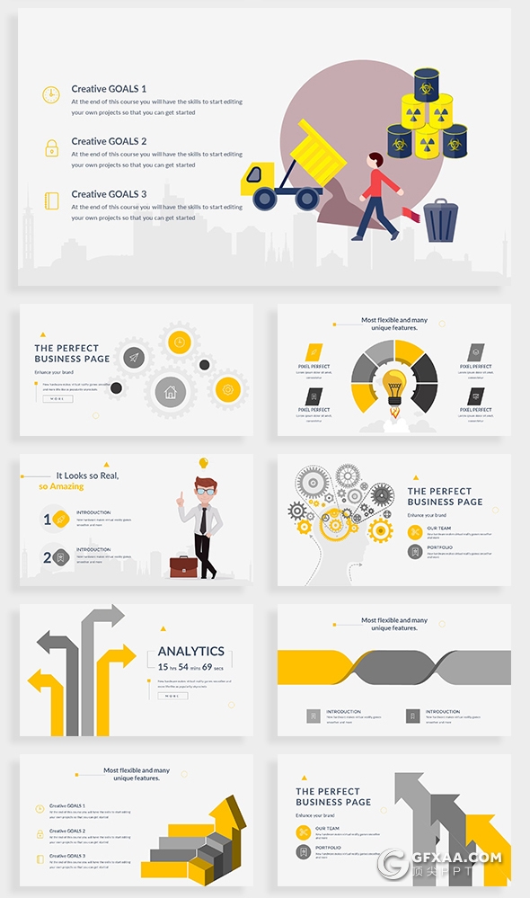 121页精致图形设计国外高端商务PPT模板 - 顶尖PPT