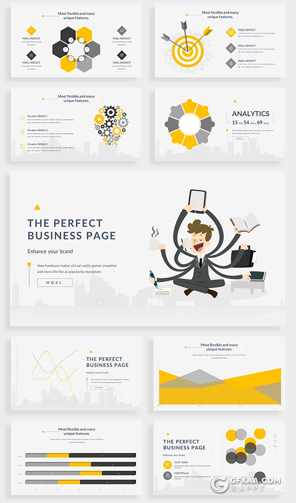 121页精致图形设计国外高端商务PPT模板 - 顶尖PPT