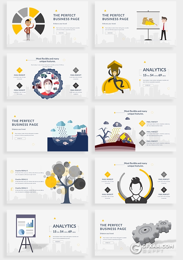 121页精致图形设计国外高端商务PPT模板 - 顶尖PPT