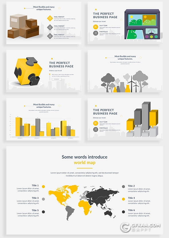 121页精致图形设计国外高端商务PPT模板 - 顶尖PPT