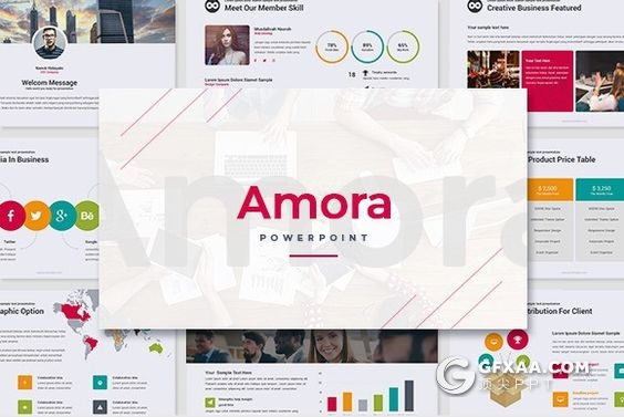 91页炫彩图形图表设计欧美商务PPT模板 - 顶尖PPT