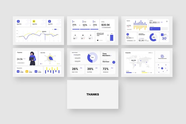 KPI业绩指标仪表板PPT模板 - 顶尖PPT