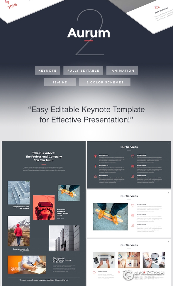 70多页扁平化欧美精致设计多用途keynote模板 - 顶尖PPT