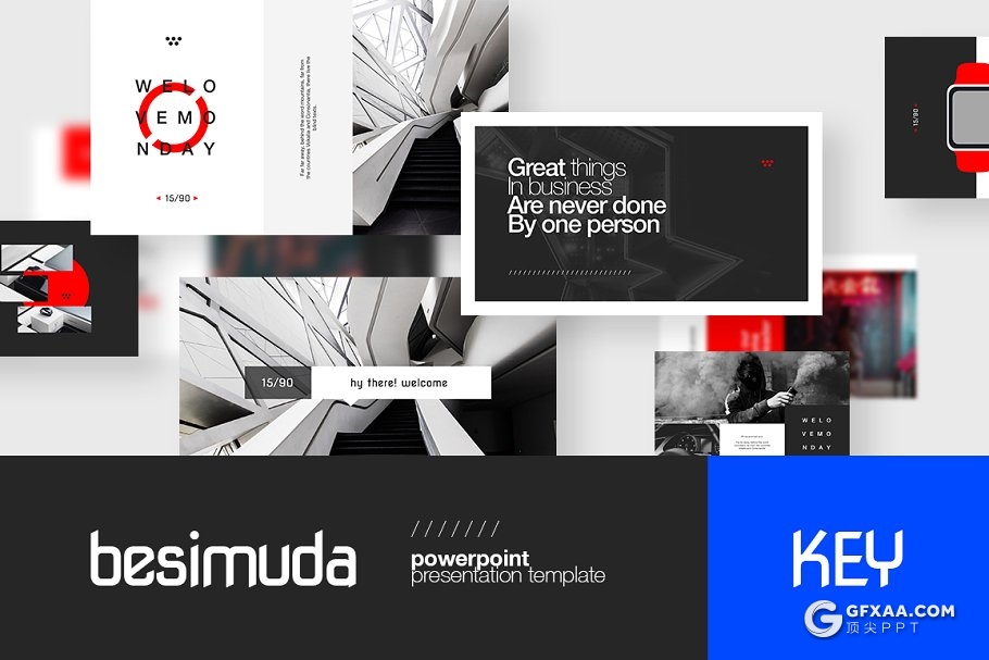 50多页极简大气风格keynote模板 - 顶尖PPT