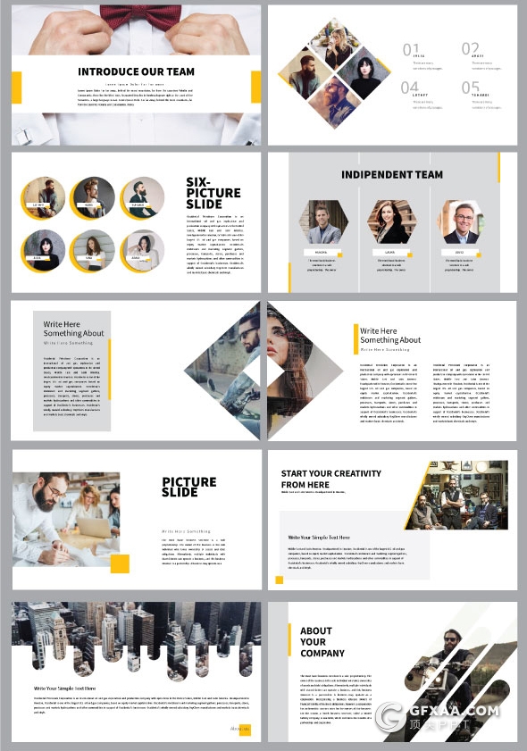 47页扁平化商务多用途PPT模板 - 顶尖PPT