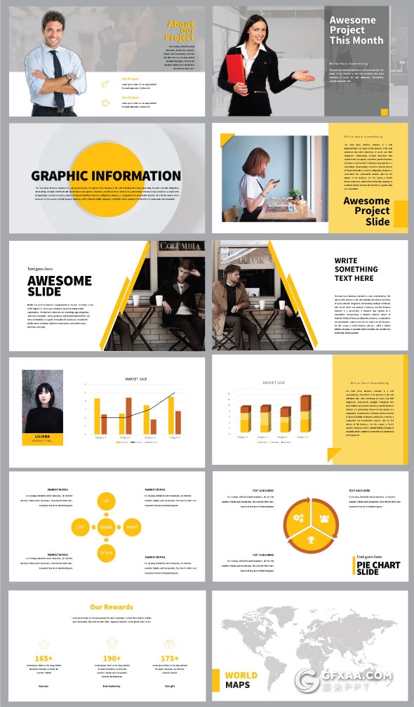 47页扁平化商务多用途PPT模板 - 顶尖PPT