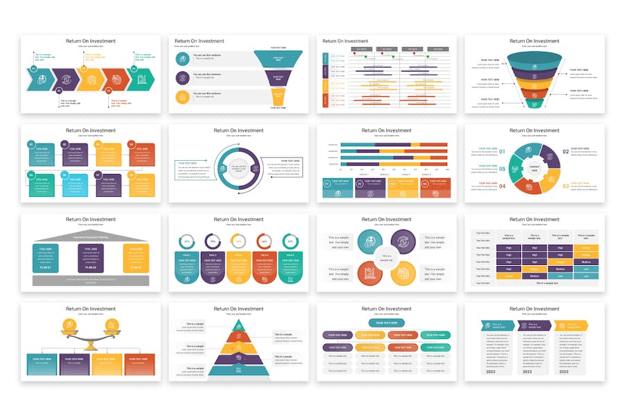 投资回报率图形图表PPT模板 - 顶尖PPT