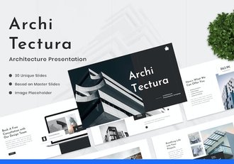 欧美极简建筑设计公司介绍PPT模板 - 顶尖PPT