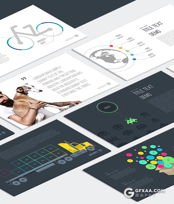 60多页商业报告多用途PPT模板 10种配色主题 - 顶尖PPT