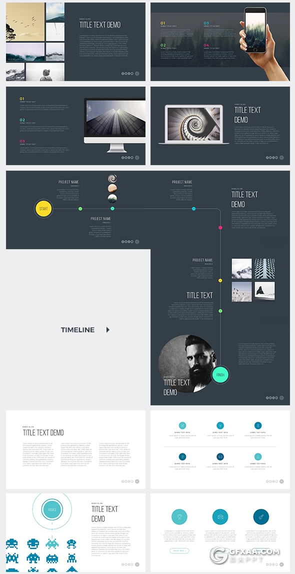 60多页商业报告多用途PPT模板 10种配色主题 - 顶尖PPT