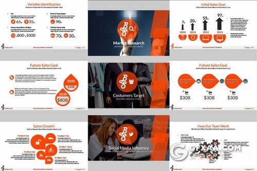 96页扁平化商业策略规划PPT模板 - 顶尖PPT