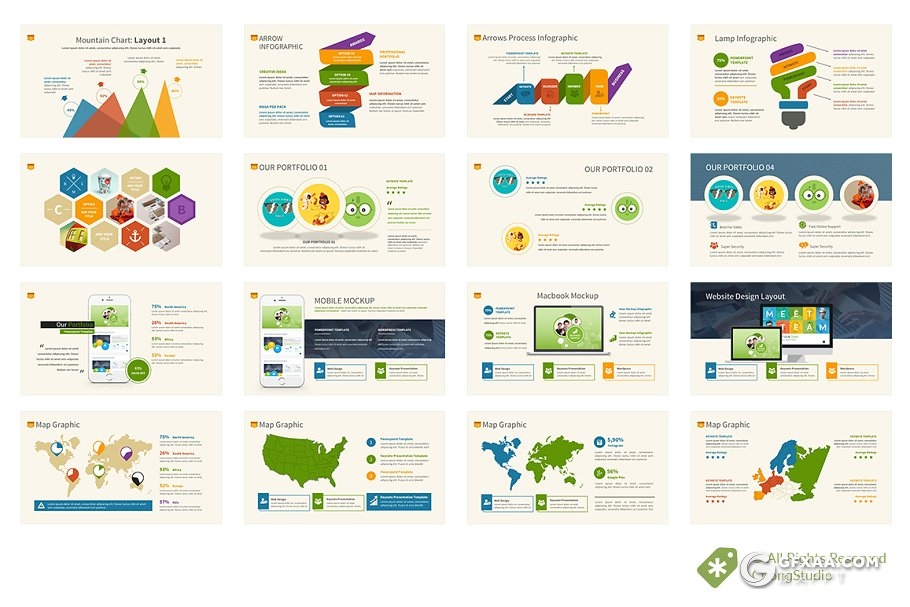 145页商务风格创意图形合集PPT模板 - 顶尖PPT