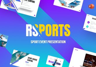 创意精美海上冲浪体育运动主题PPT模板 - 顶尖PPT