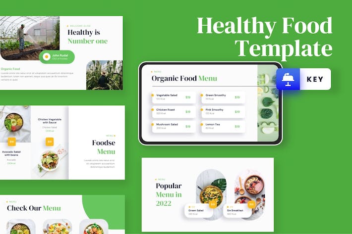 健康绿色安全食品keynote模板 - 顶尖PPT