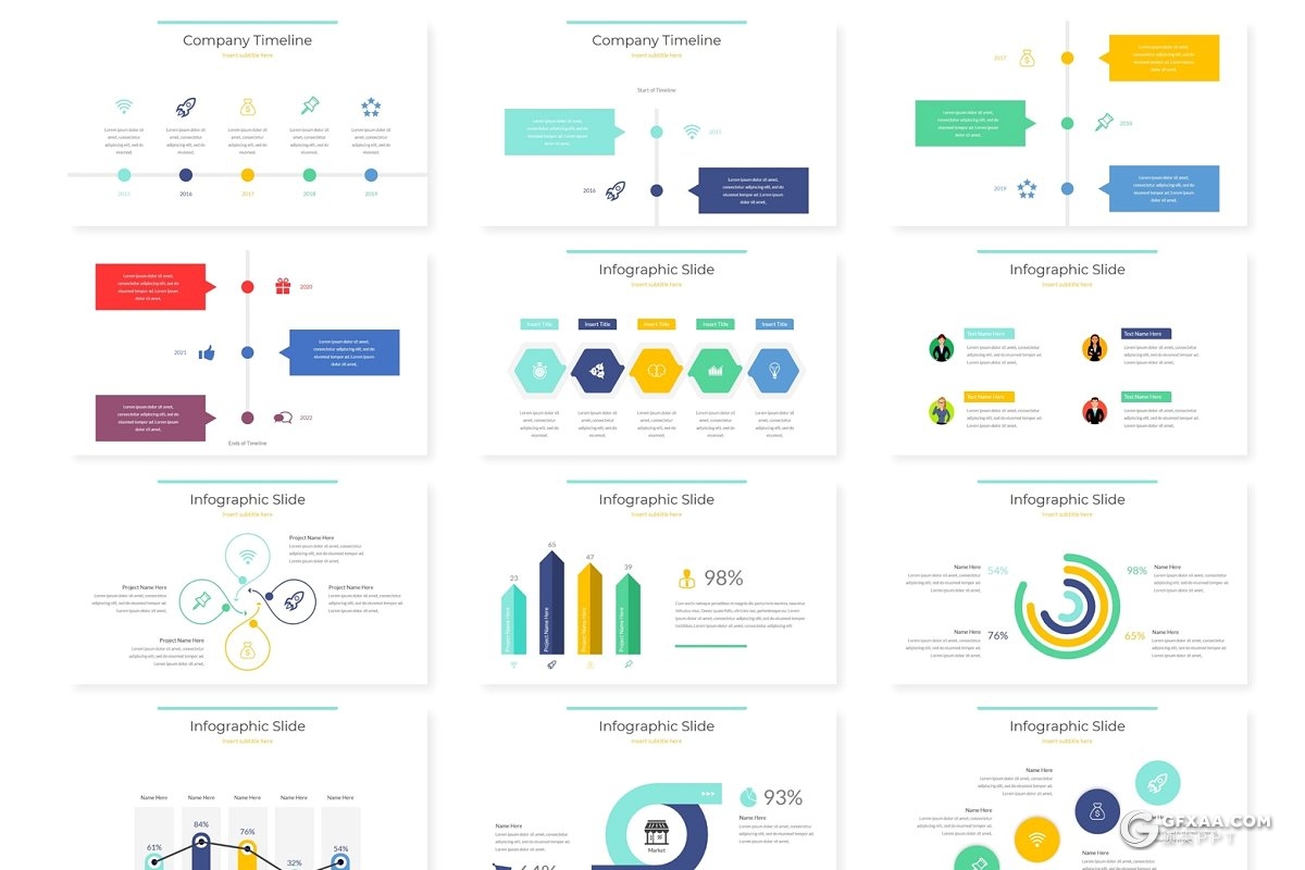 31页国外简约文艺风格Google Slides模板 5种配色主题 - 顶尖PPT