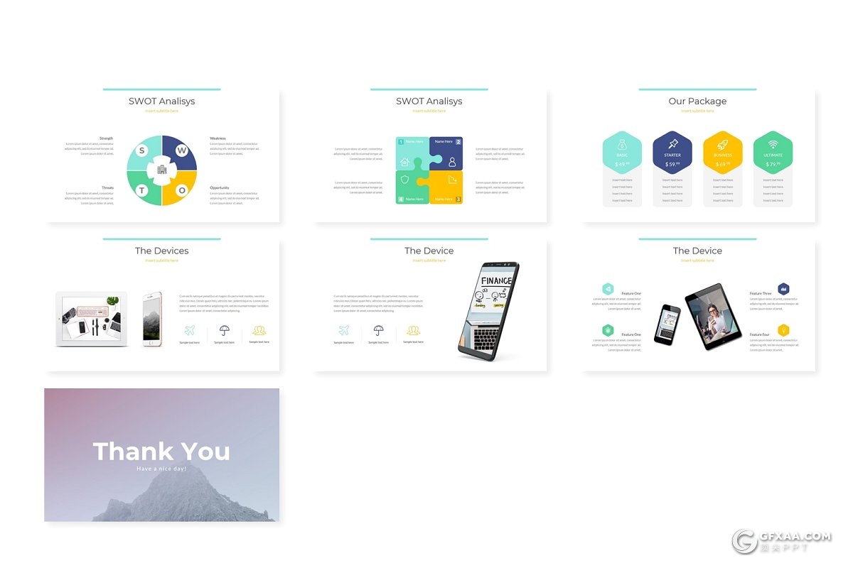 31页国外简约文艺风格Google Slides模板 5种配色主题 - 顶尖PPT