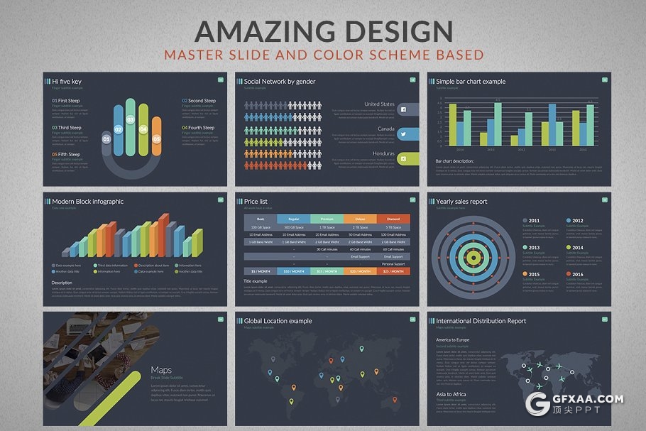 50页欧美高逼格商务多用途PPT模板 - 顶尖PPT