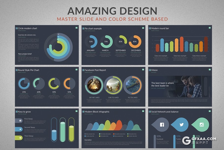 50页欧美高逼格商务多用途PPT模板 - 顶尖PPT