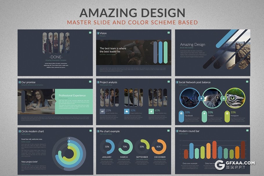50页欧美高逼格商务多用途PPT模板 - 顶尖PPT